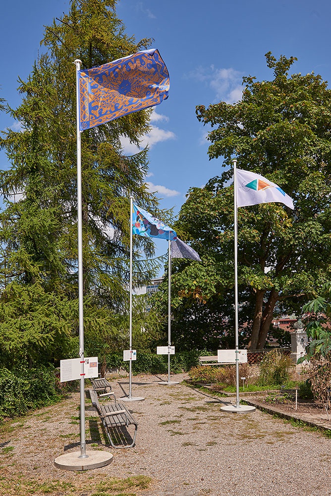 Postfossil Flags for the Earth Design Biennale in the Old Botanical Garden